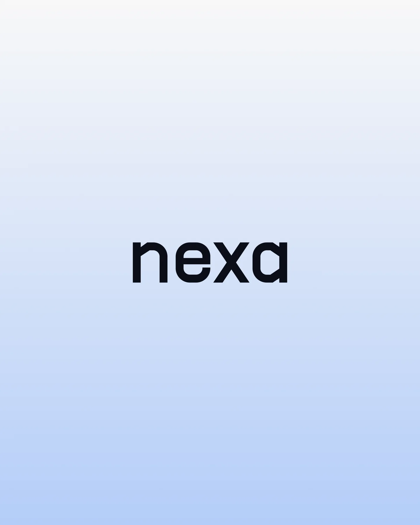 Nexa wordmark on a pale blue gradient.
