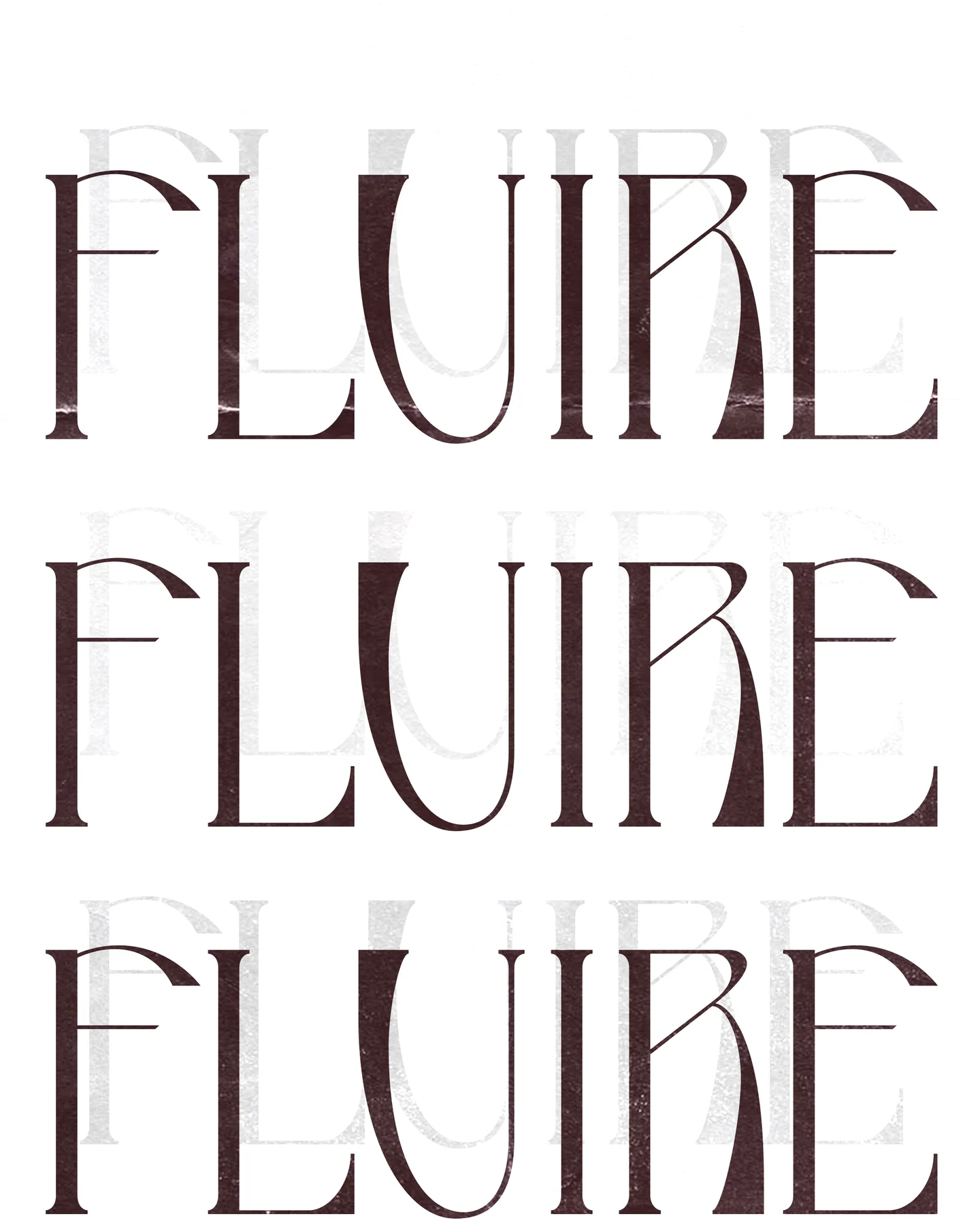 The word FLEUR repeated in the Dufrene display typeface.