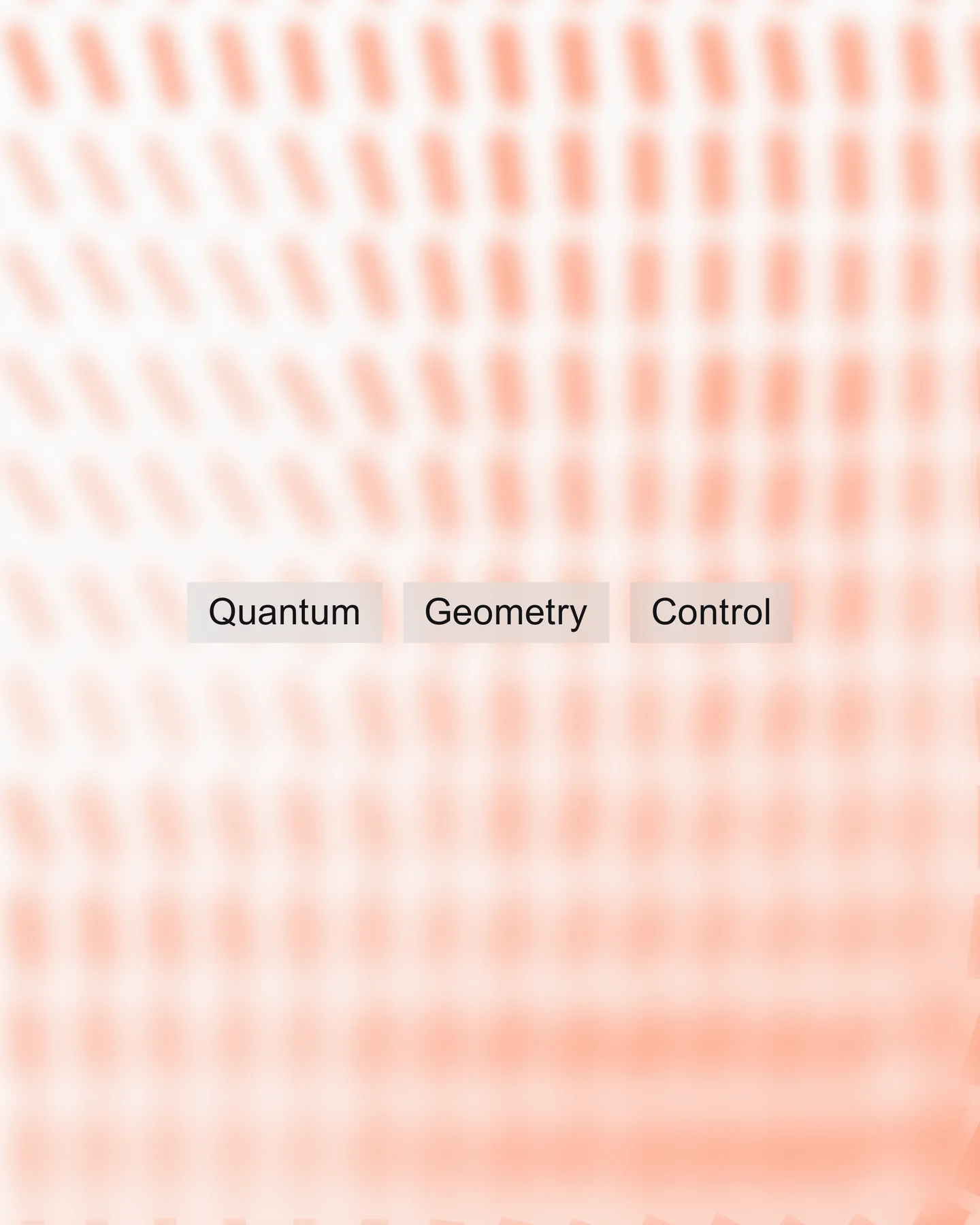 Orange geometric identity pattern with Quantum, Geometry and Control labels.