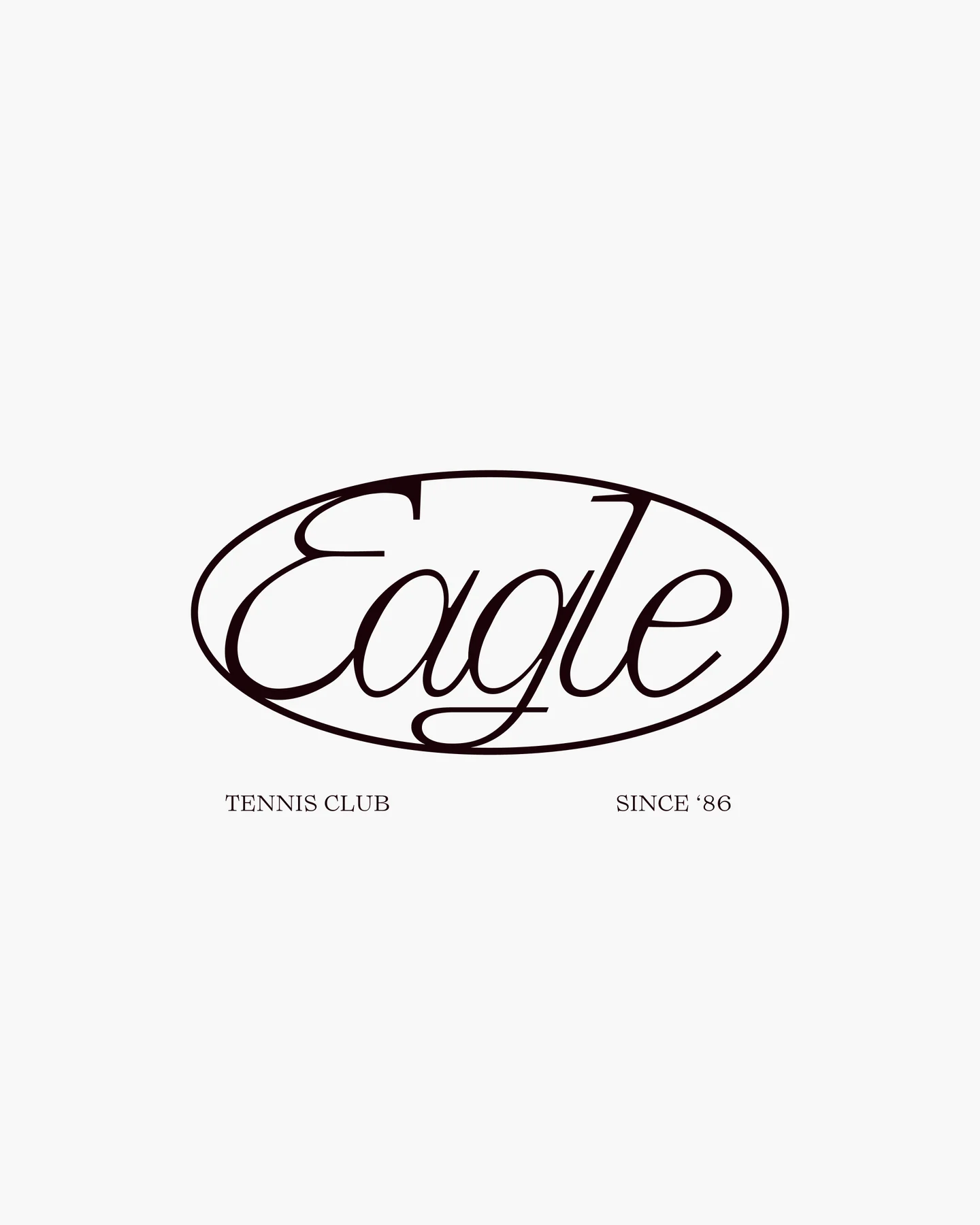 Eagle oval wordmark with Tennis Club and Since 86 lettering.