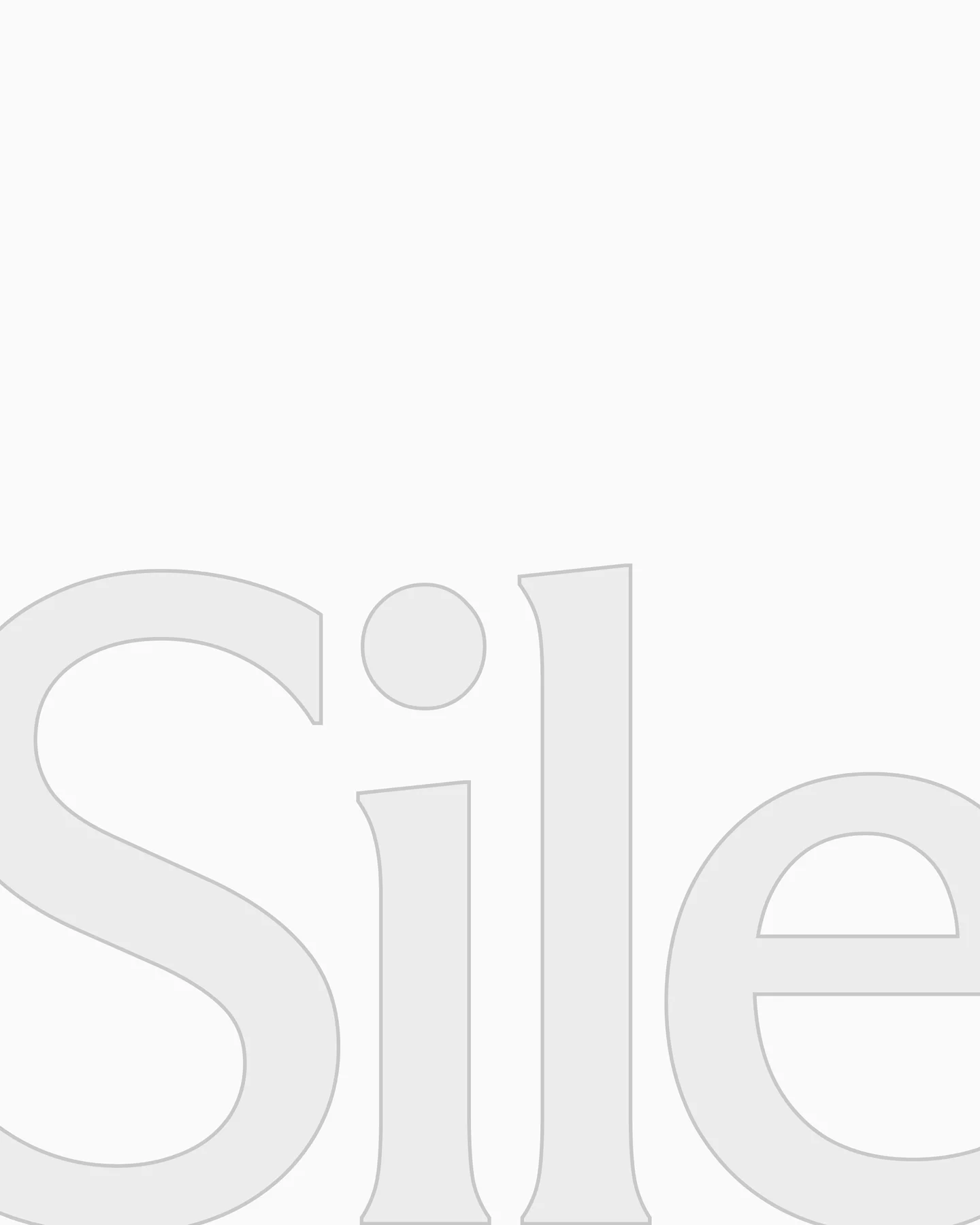 Oversized outlined Silence lettering from The Wild Silence identity.