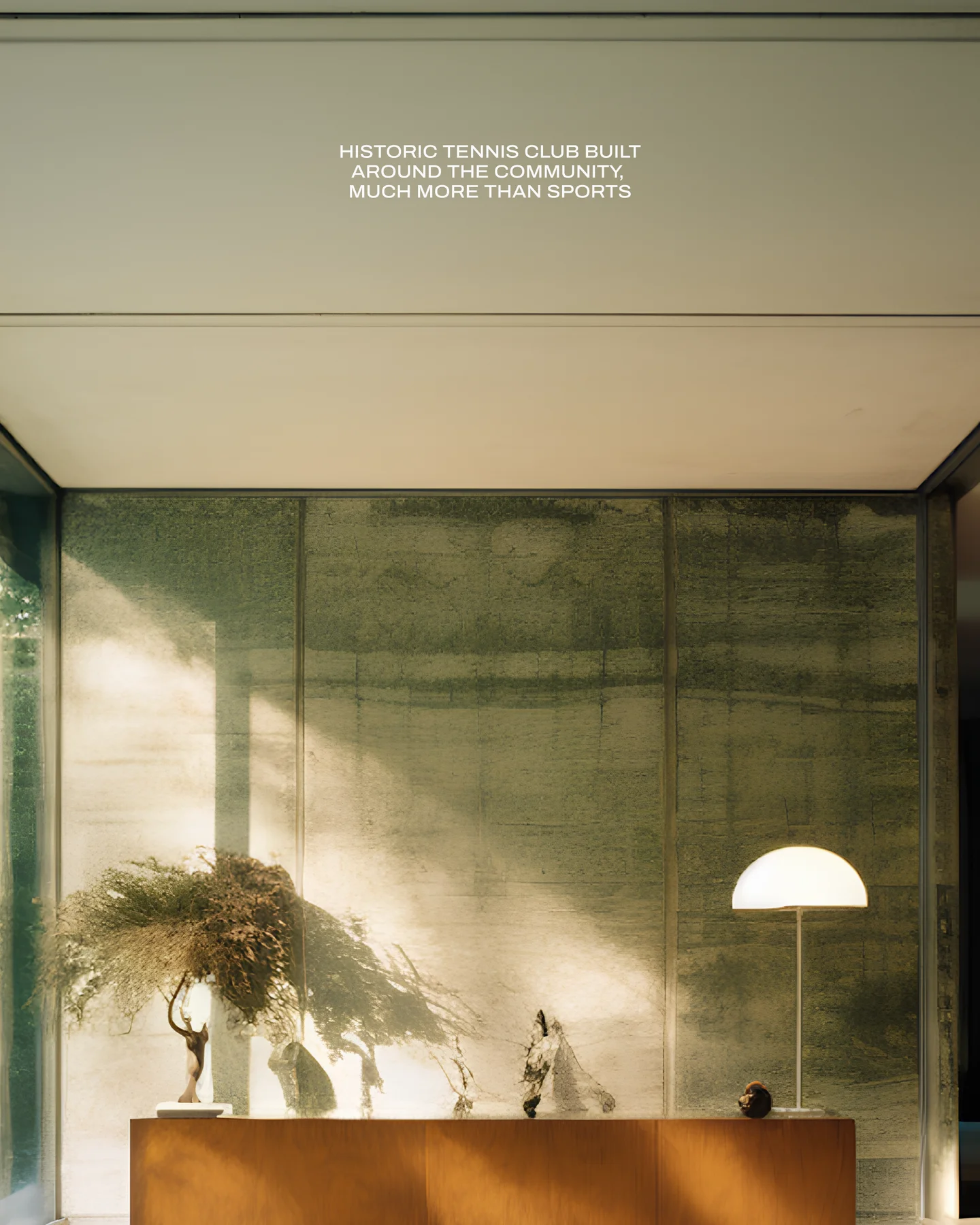 Eagle campaign layout using a sunlit interior and a small headline.