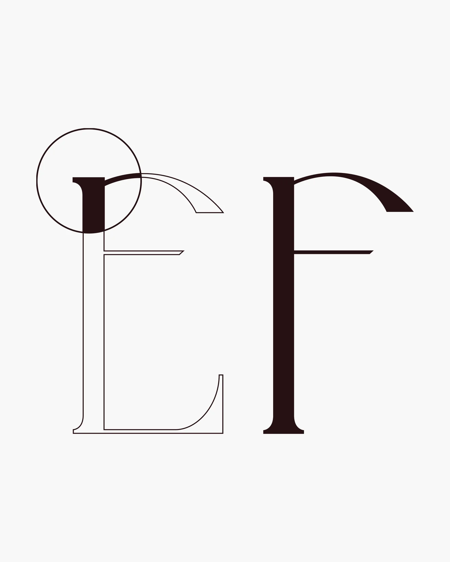 Outline and filled letterforms compared in a Dufrene construction study.
