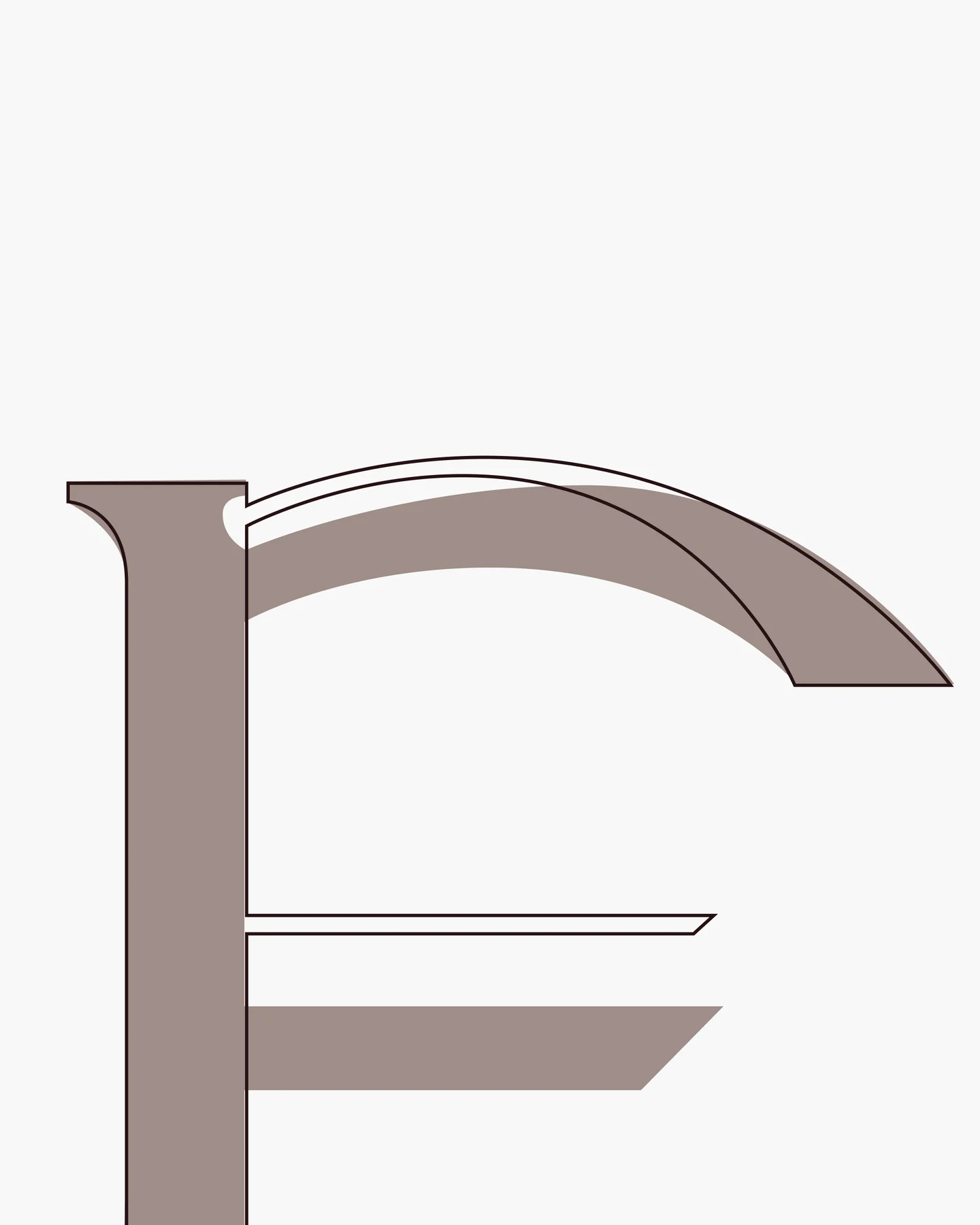 Overlaid letterform outlines showing stroke and serif construction.