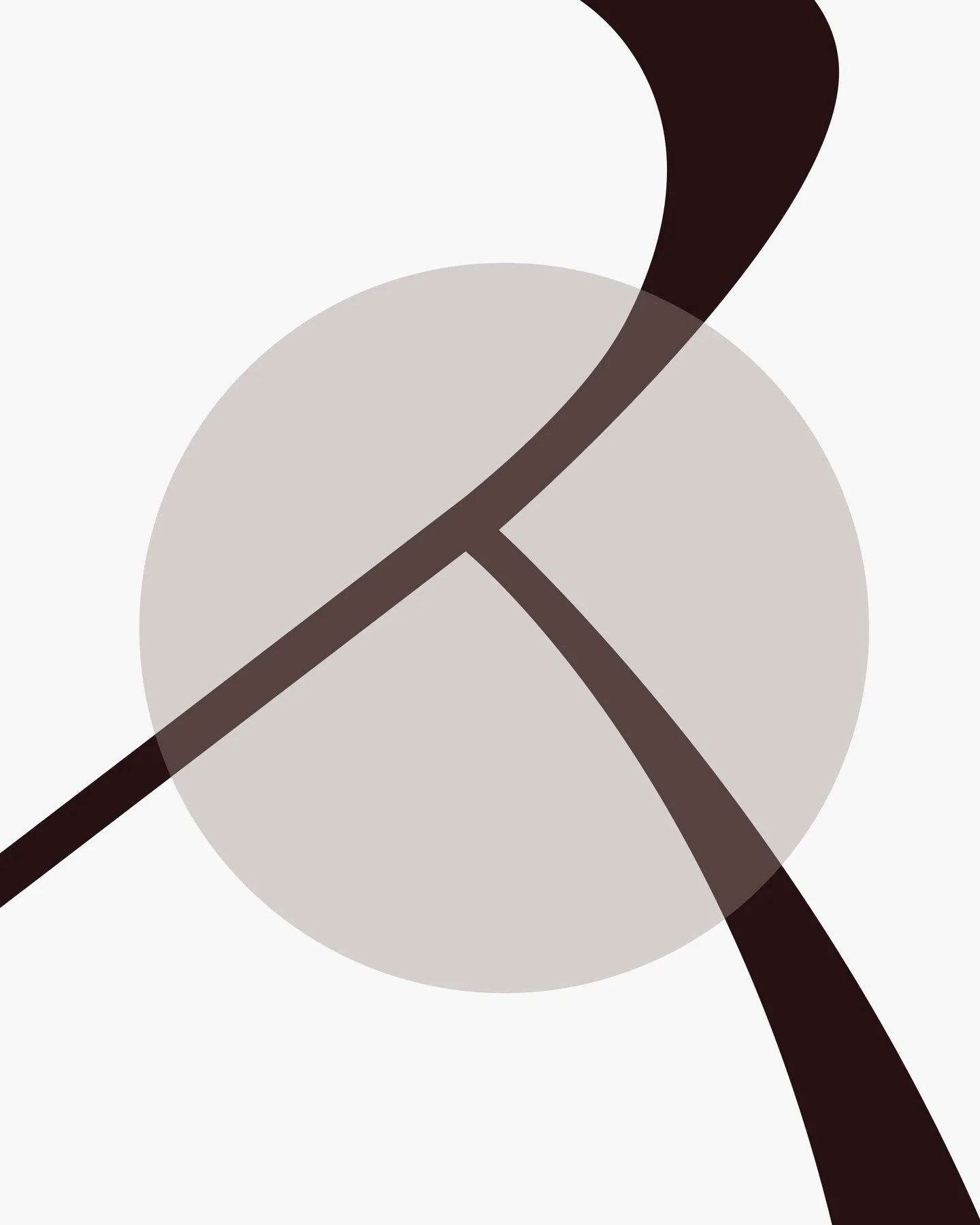 A curved Dufrene letter detail over a pale circular construction guide.