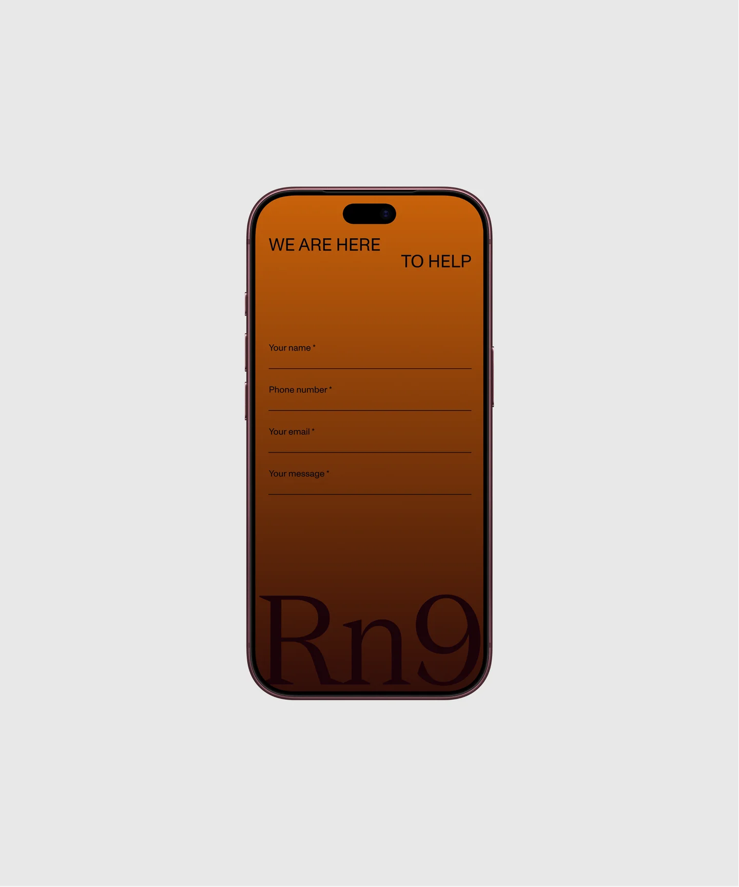 Orange Réneuf contact form displayed on a phone.